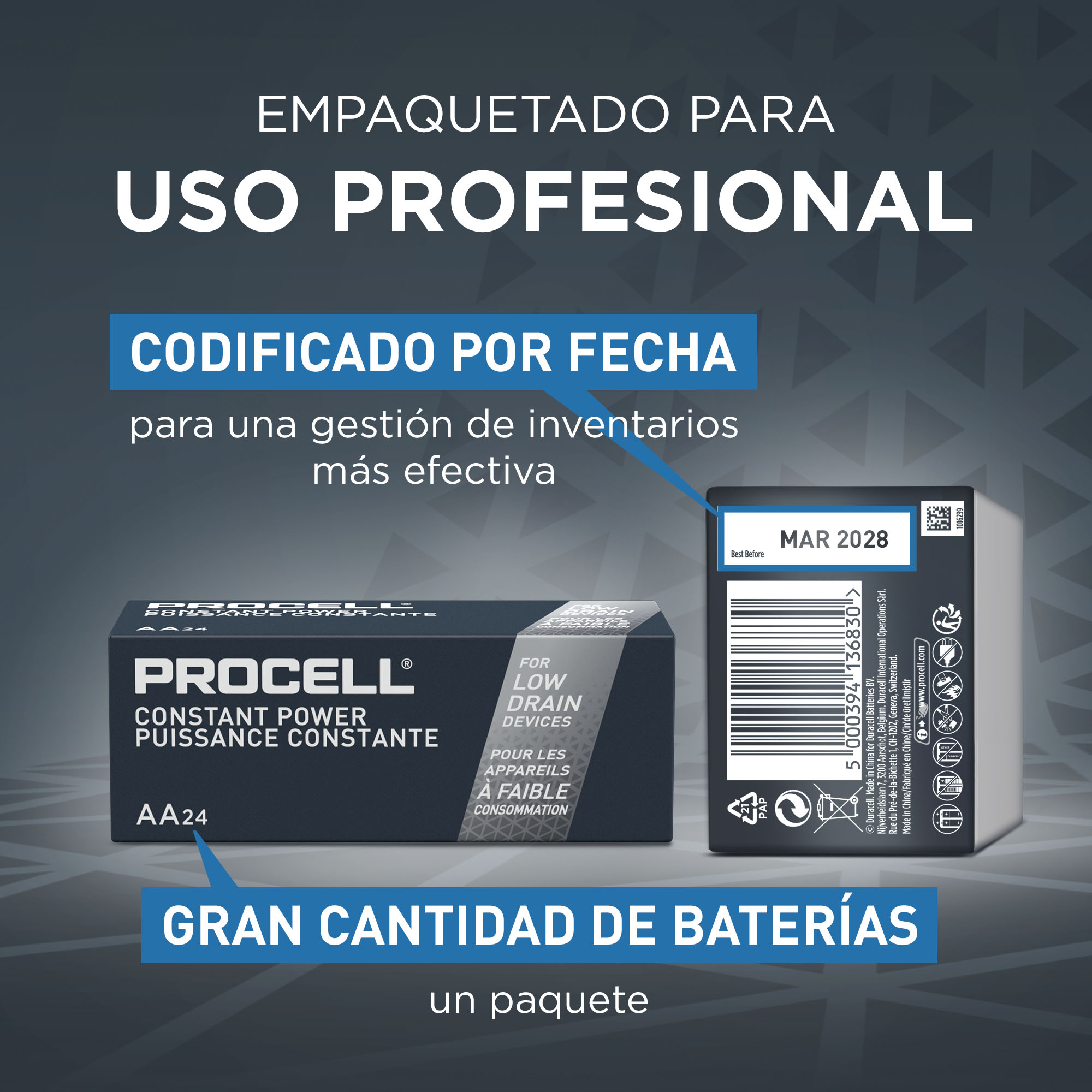 PILAS ALCALINAS DURACELL PROCELL AA