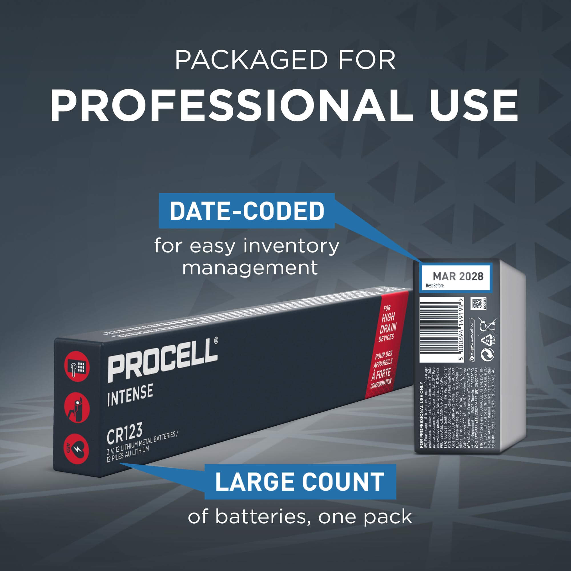 ile Procell CR123 3V 1550 mAh